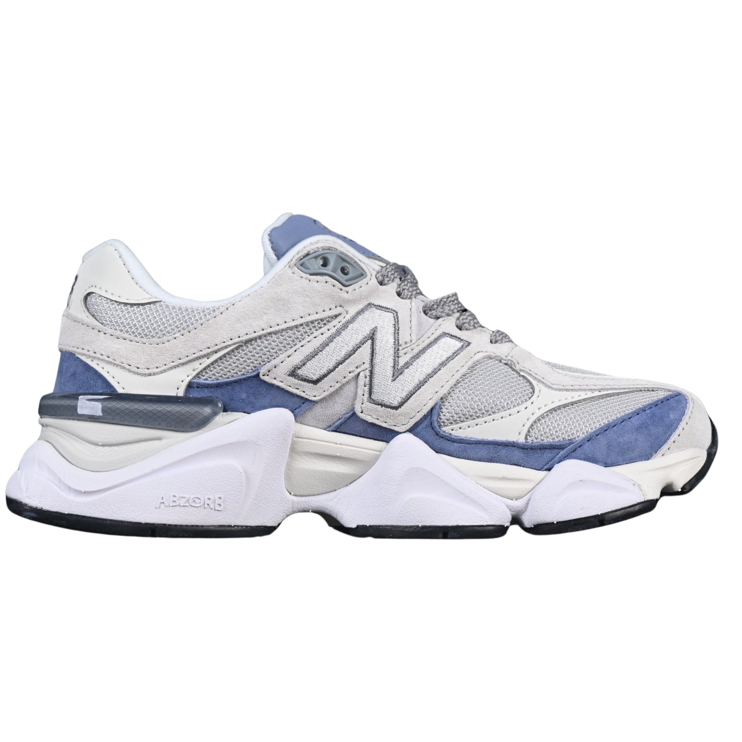 Tênis NB 9060 Camurça Cinza com azul claro e Off White