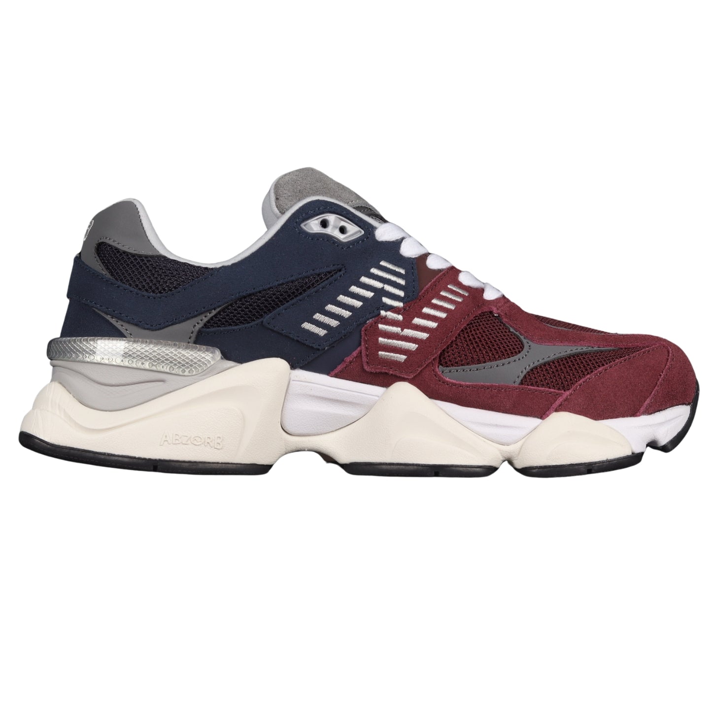 Tênis NB 9060 Camurça Vermelho com azul escuro e Off White