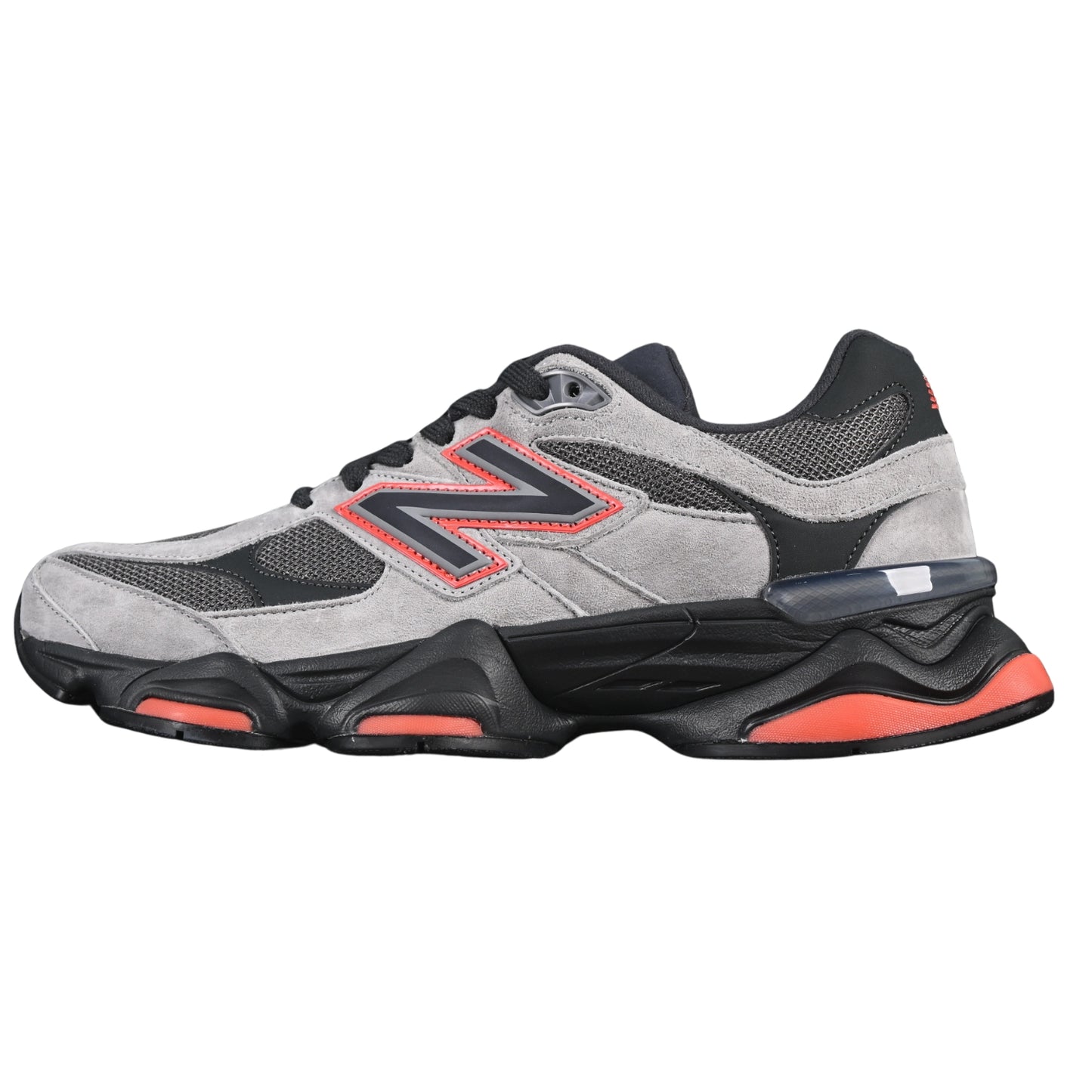 Tênis NB 9060 Camurça Cinza com Preto e Laranja