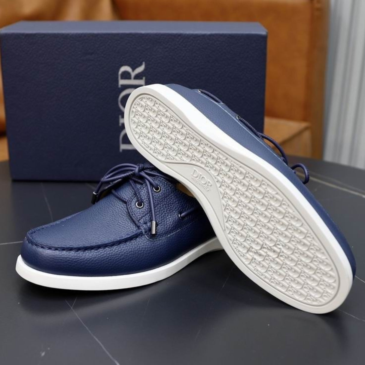 Mocassim Dio Couro Azul