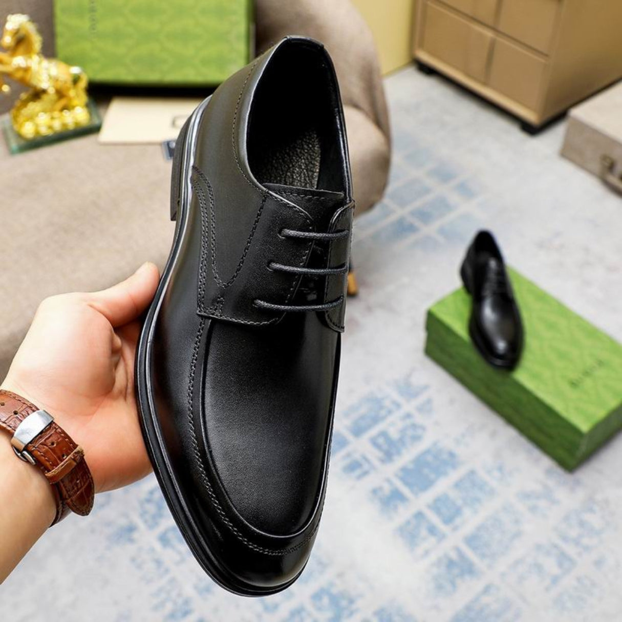 Sapato GG Social Couro Preto Modern