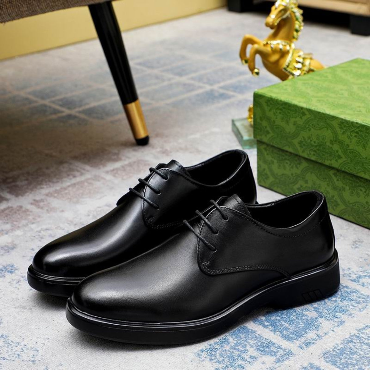 Sapato GG Social Couro Preto Robust