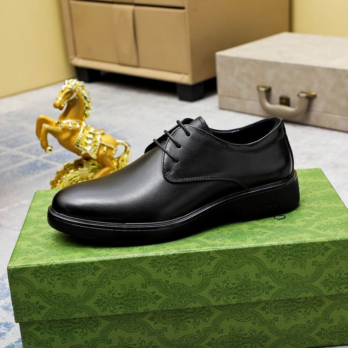 Sapato GG Social Couro Preto Robust