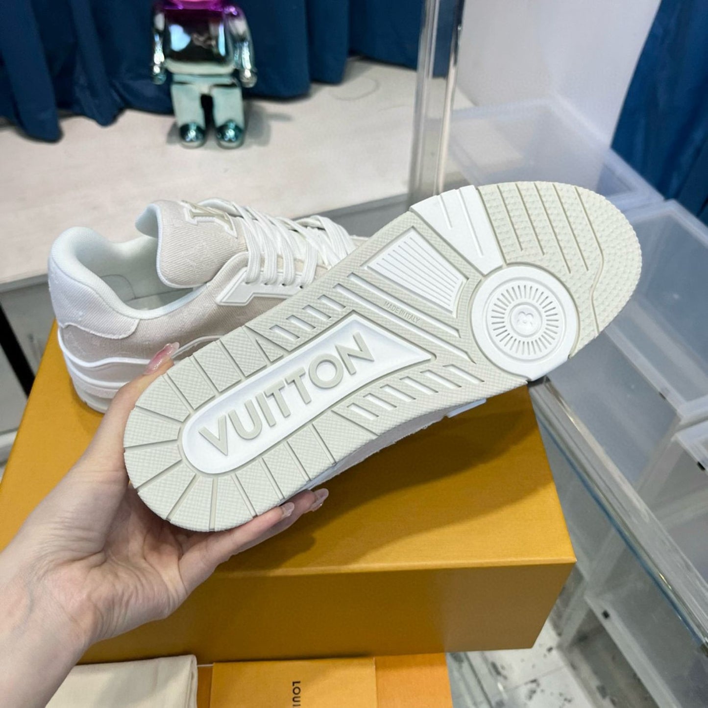 Tenis Lv Trainer Branco Tecido