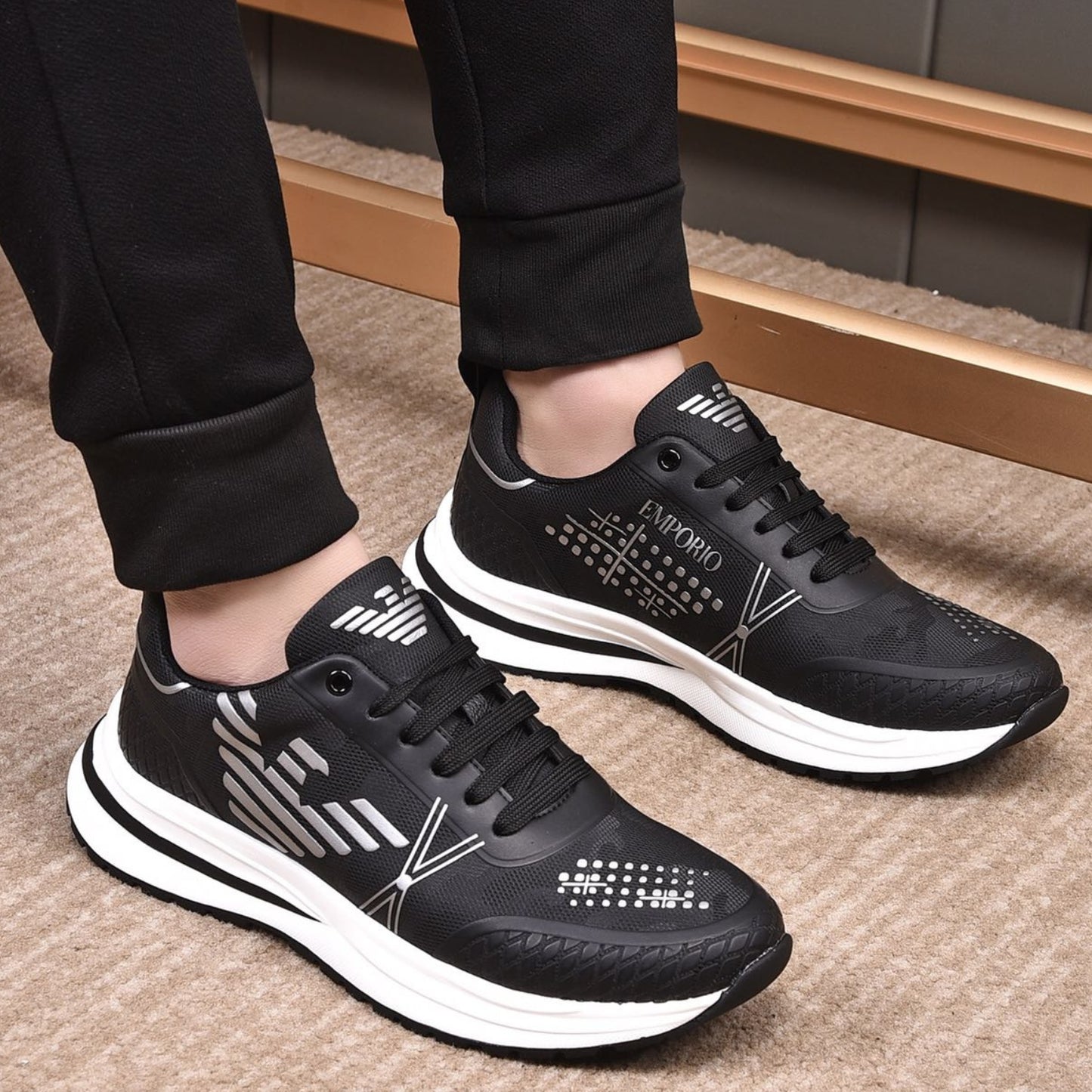 Tenis Arman Preto Casual logo lateral