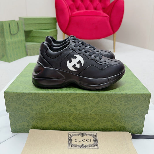 Tenis GG Rhyton Preto Com Logo Branco