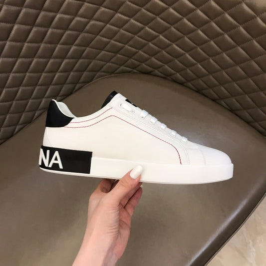 Tenis DG Portofino Couro Branco com preto