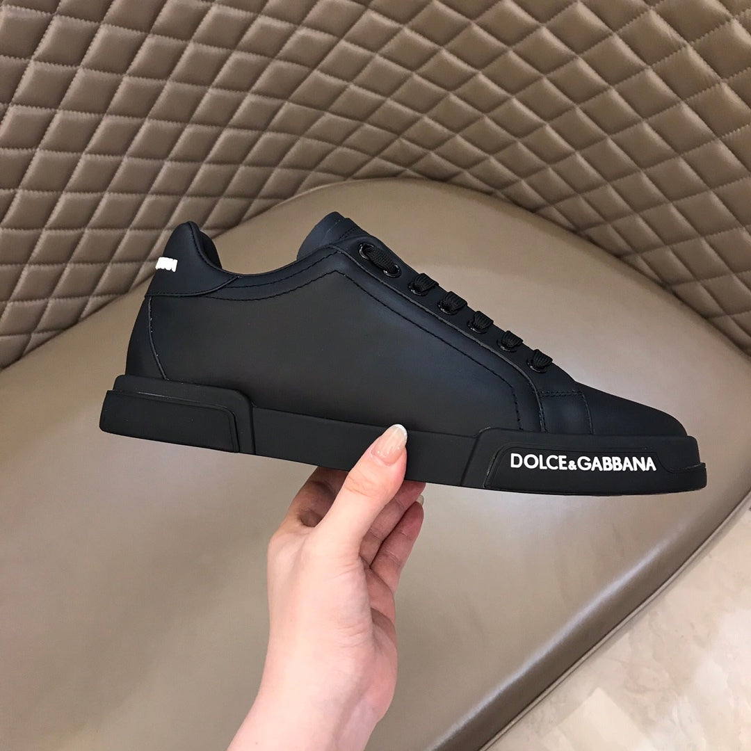 Tenis DG Portofino Couro Liso Preto