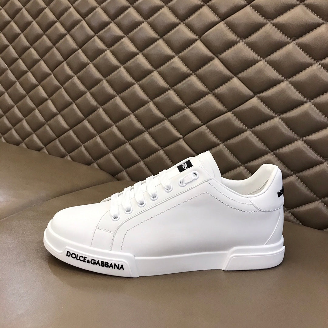 Tenis DG Portofino Couro Liso Branco