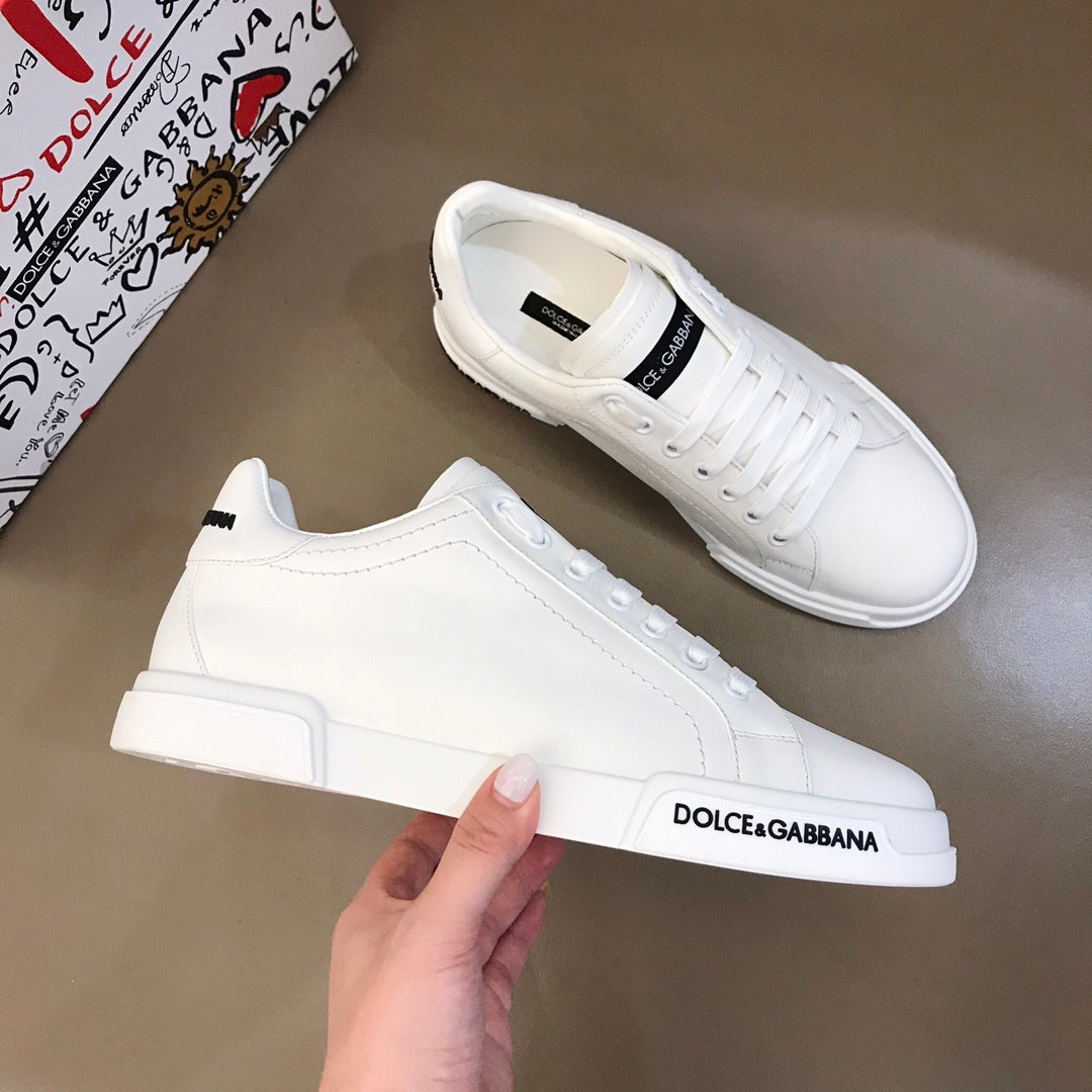 Tenis DG Portofino Couro Liso Branco