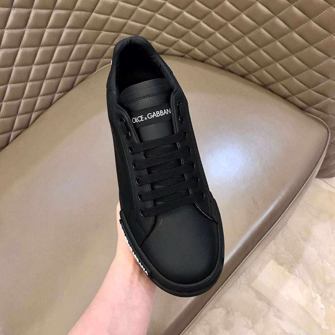 Tenis DG Portofino Couro Liso Preto