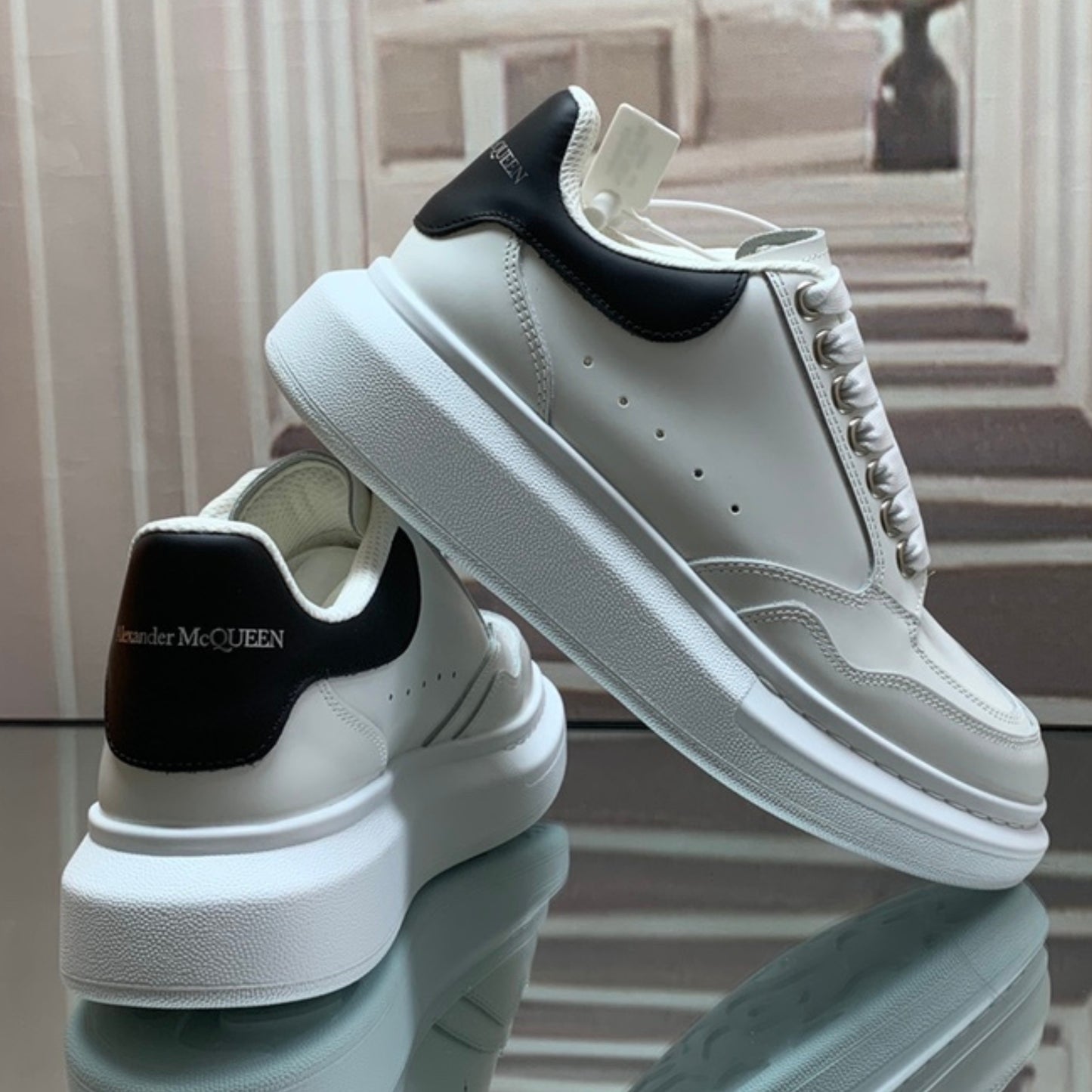 Tênis A Mcq Oversized Couro Branco #3