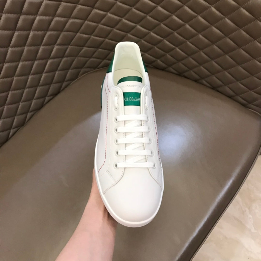 Tenis DG Portofino Couro Branco com Verde