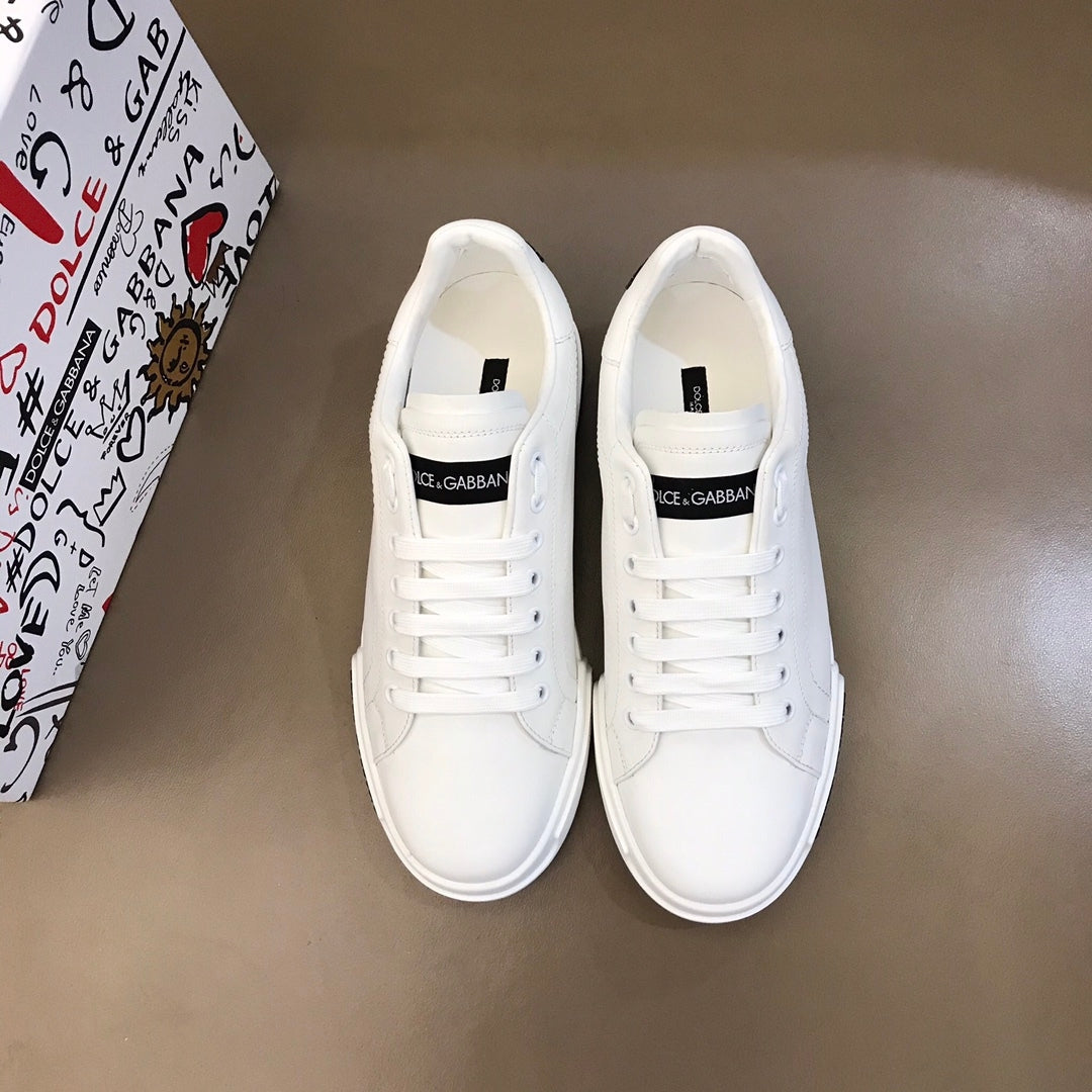 Tenis DG Portofino Couro Liso Branco