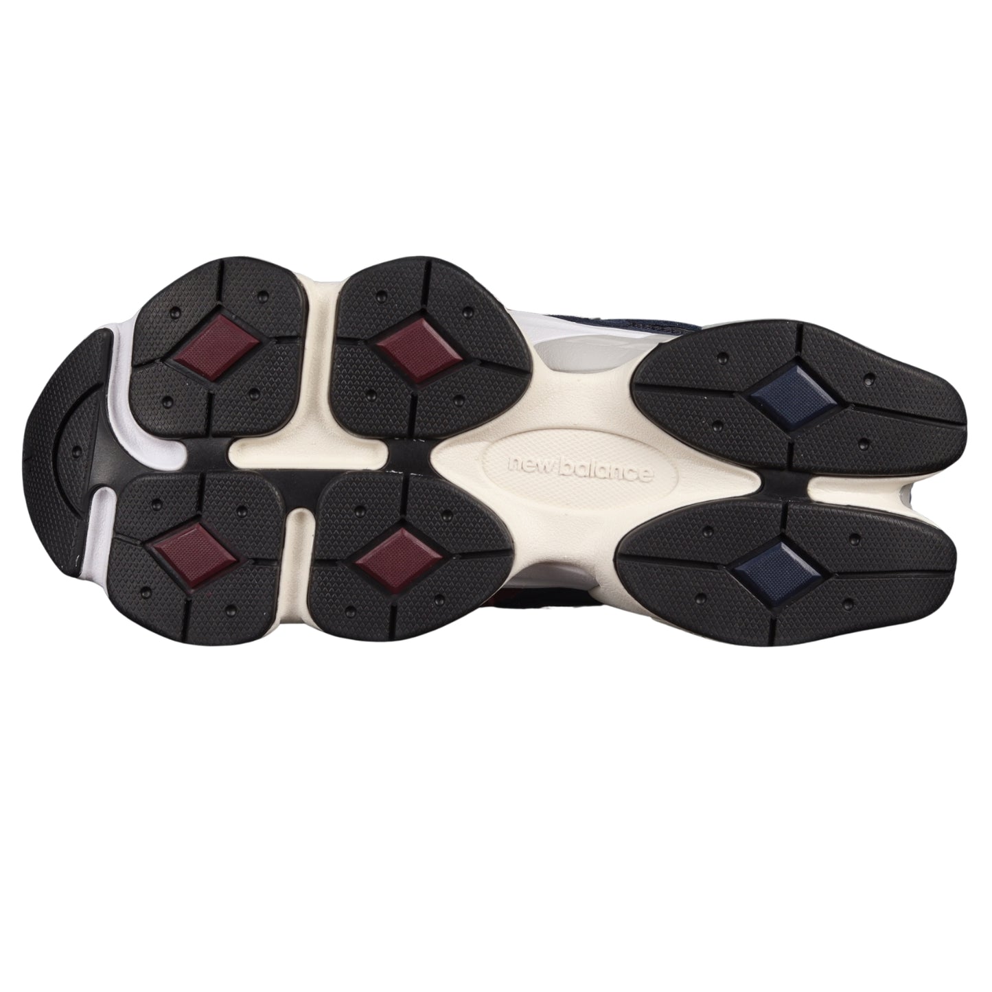 Tênis NB 9060 Camurça Vermelho com azul escuro e Off White