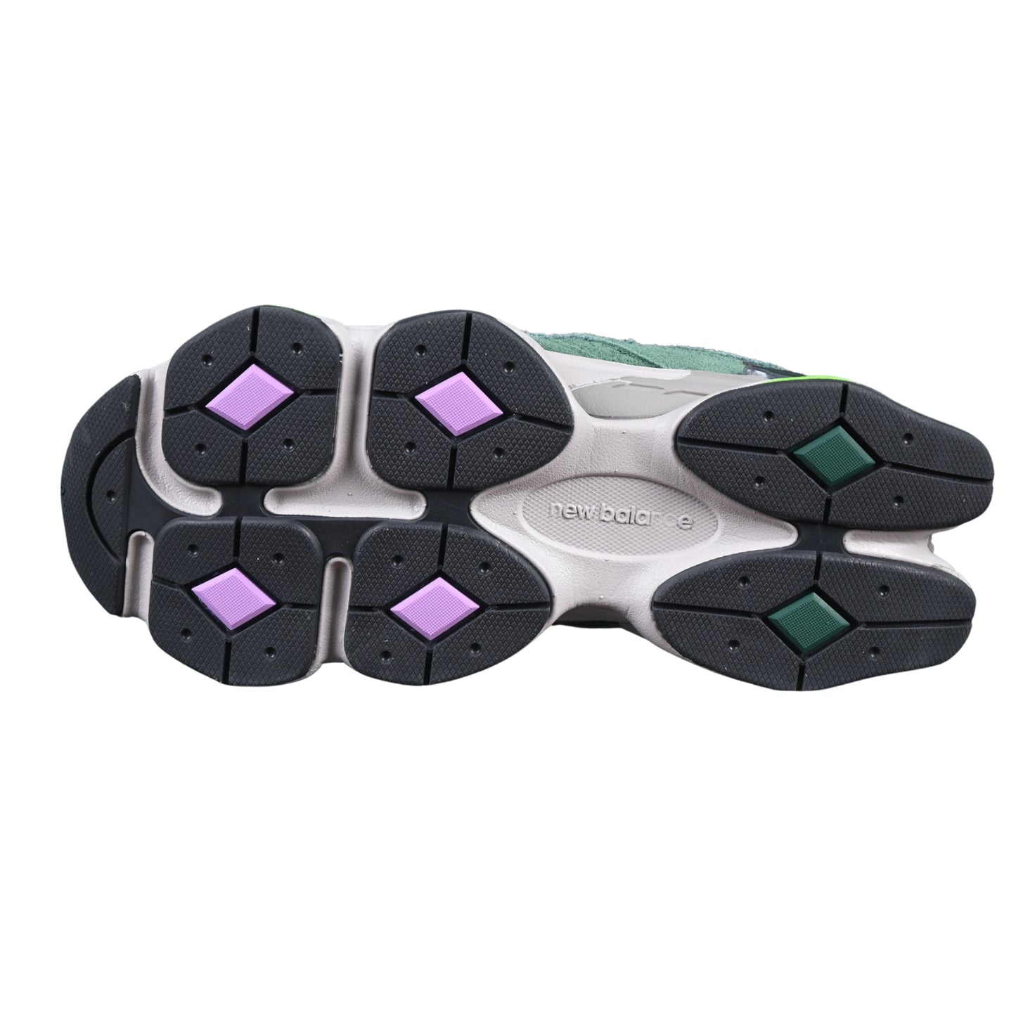 Tênis NB 9060 Camurça Verde Branco Lilás e Azul