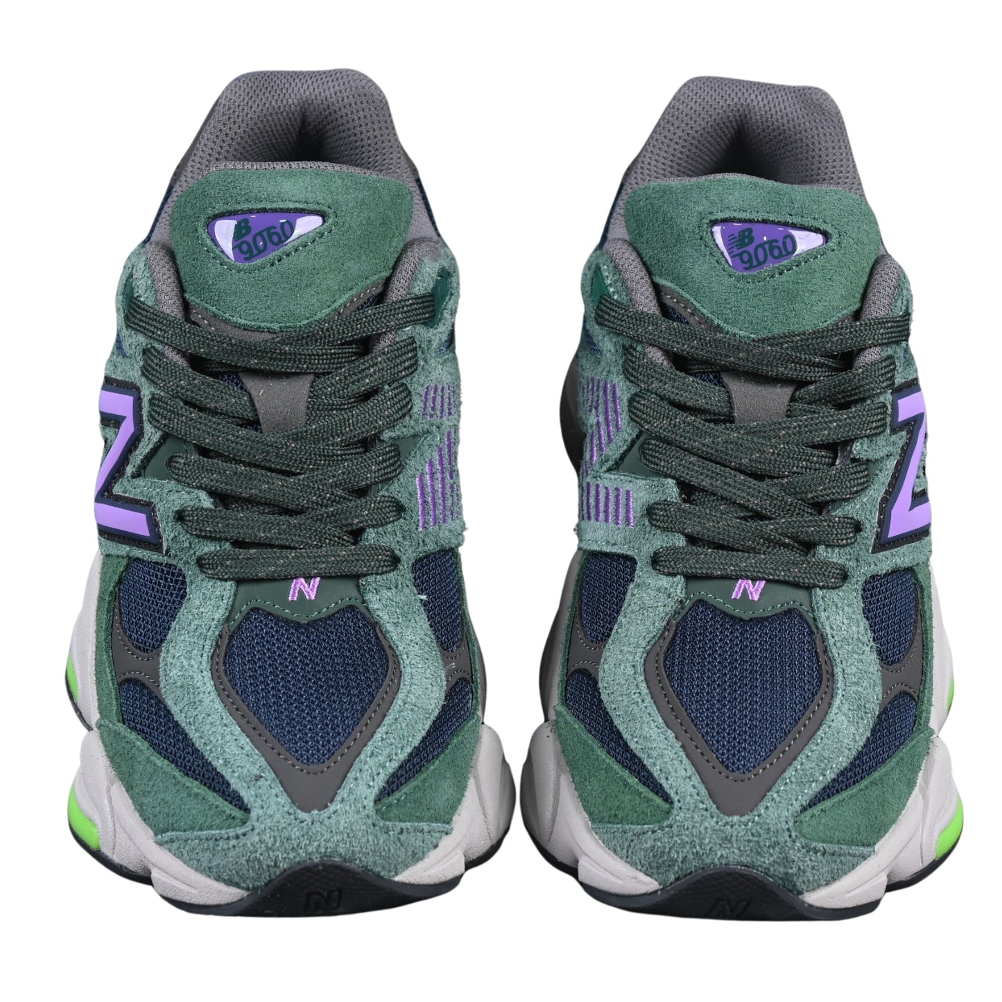 Tênis NB 9060 Camurça Verde Branco Lilás e Azul