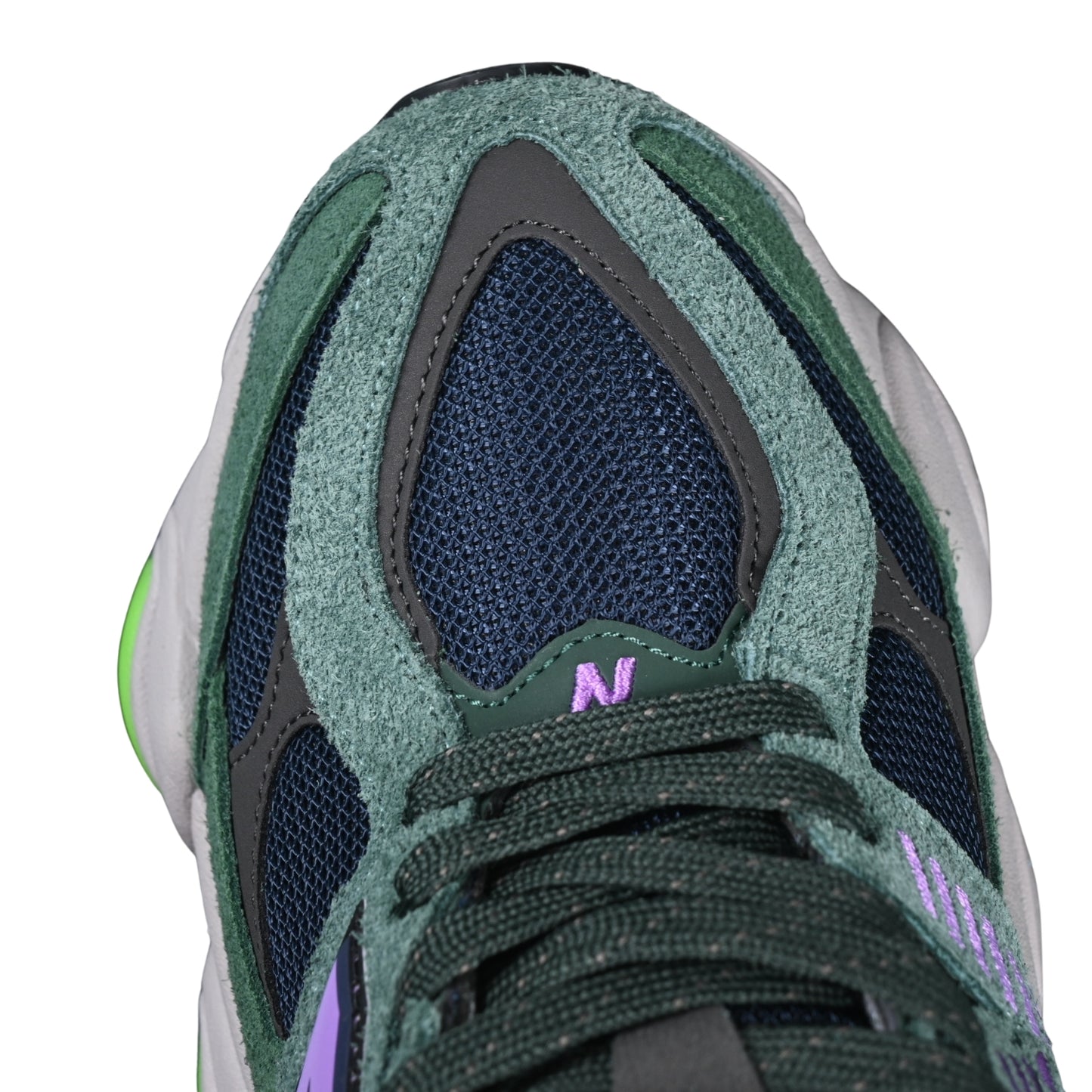 Tênis NB 9060 Camurça Verde Branco Lilás e Azul