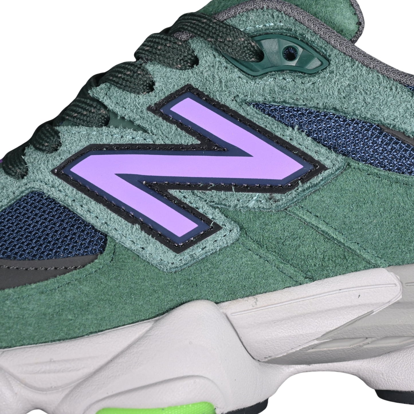 Tênis NB 9060 Camurça Verde Branco Lilás e Azul