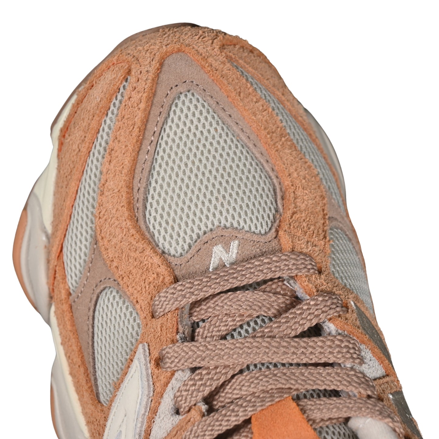 Tênis NB 9060 Camurça Laranja com Marrom claro e Cinza