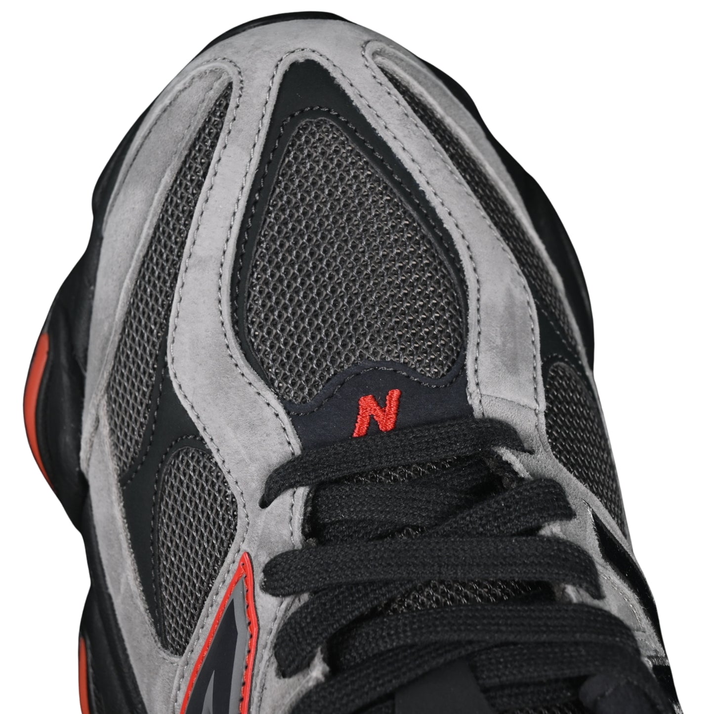 Tênis NB 9060 Camurça Cinza com Preto e Laranja