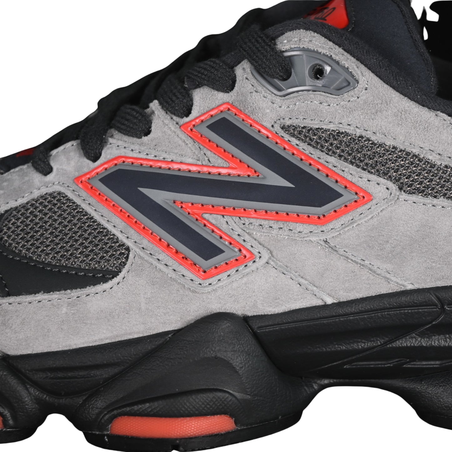 Tênis NB 9060 Camurça Cinza com Preto e Laranja