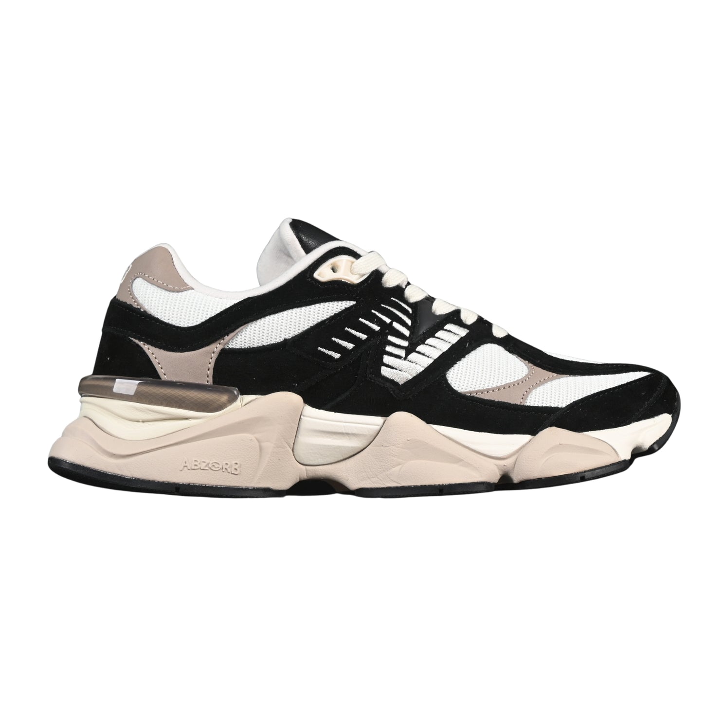 Tênis NB 9060 Camurça Preto Branco e bege