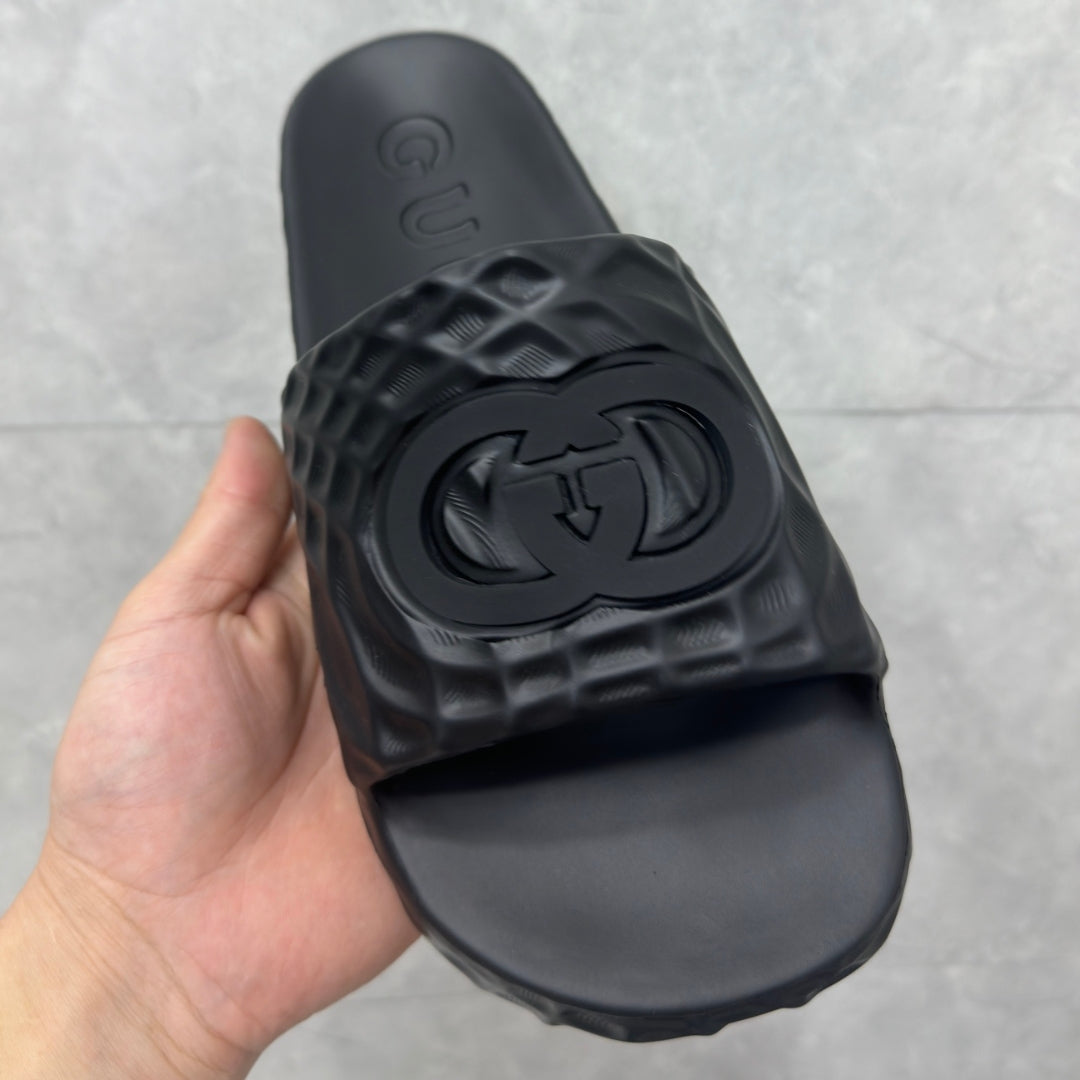 Chinelo GG Slide Interlocking Preto G