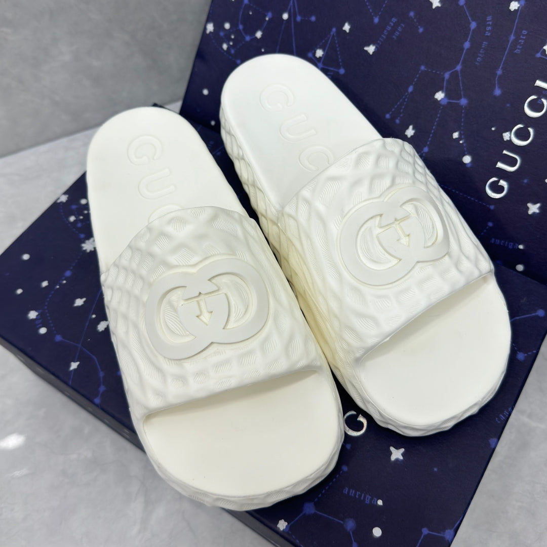 Chinelo GG Slide Interlocking Branco G