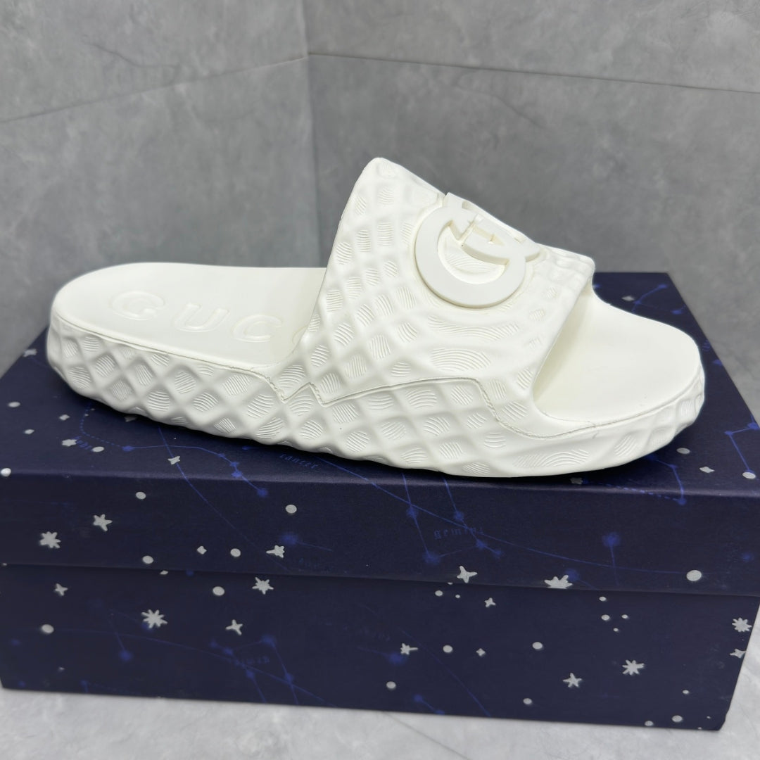 Chinelo GG Slide Interlocking Branco G