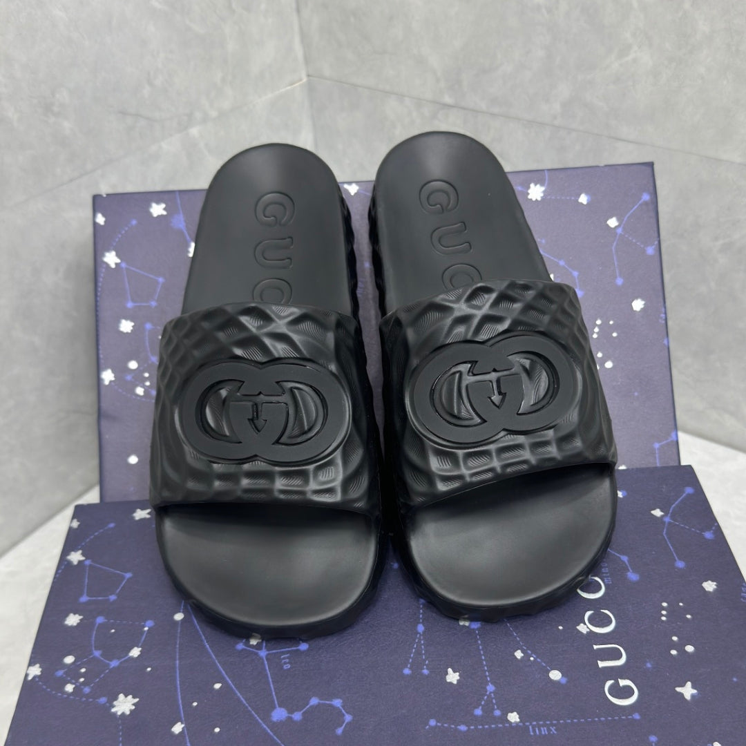 Chinelo GG Slide Interlocking Preto G