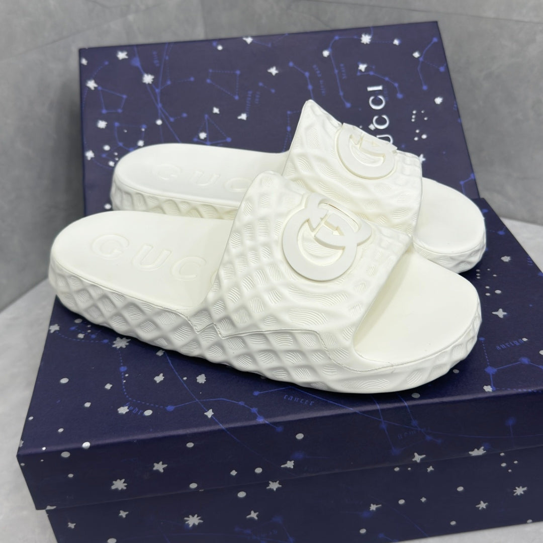 Chinelo GG Slide Interlocking Branco G