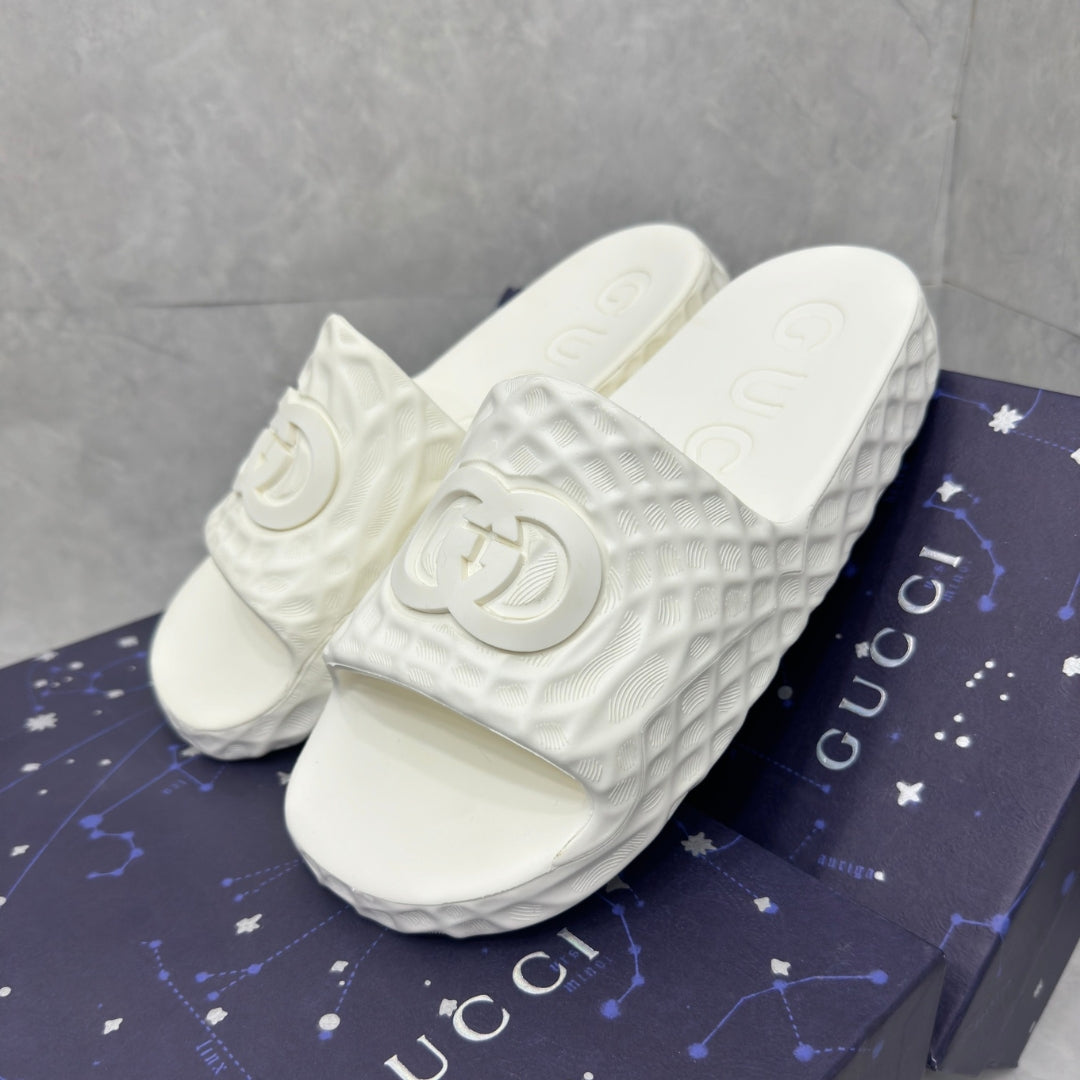 Chinelo GG Slide Interlocking Branco G