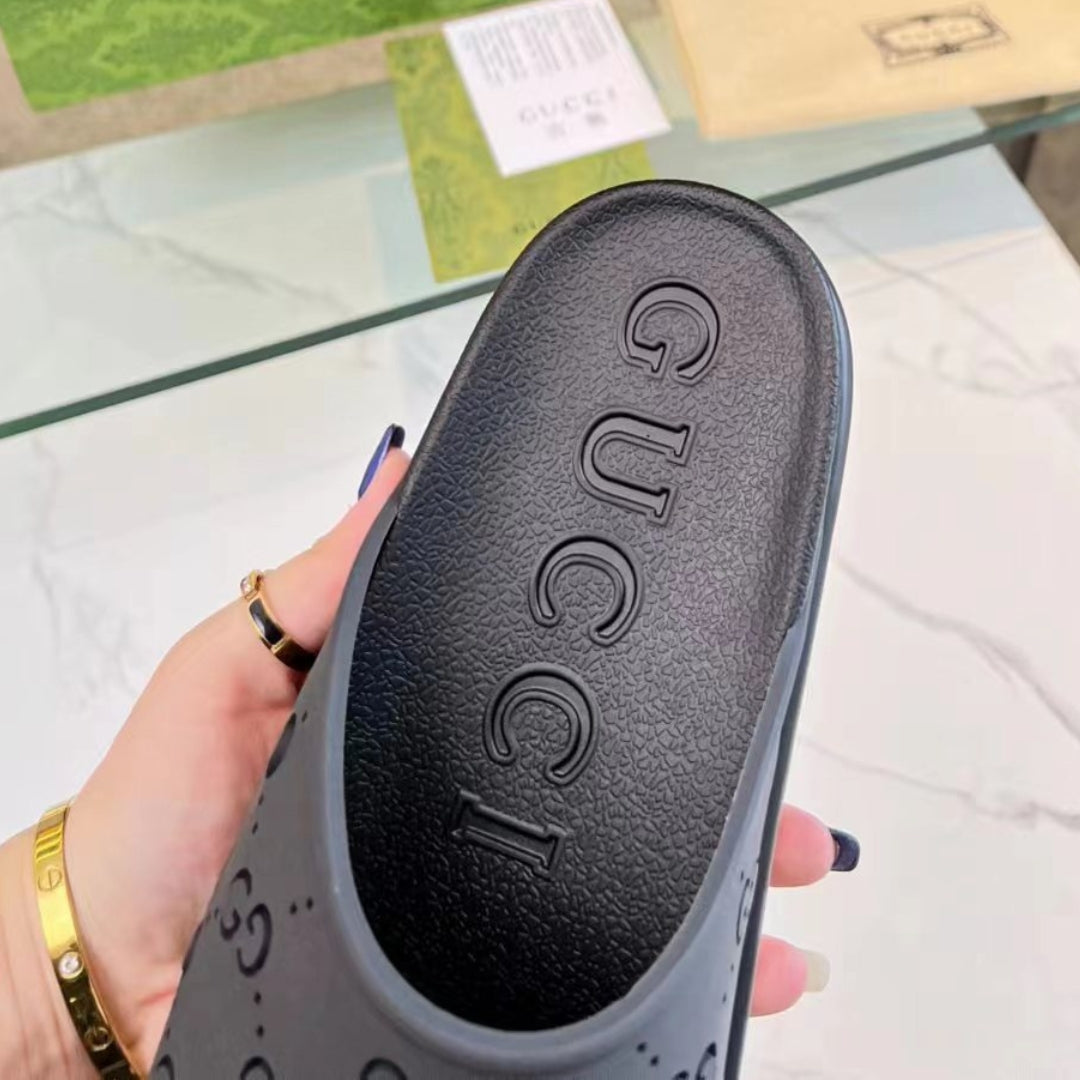 Chinelo Slide GG Preto alto Canvas