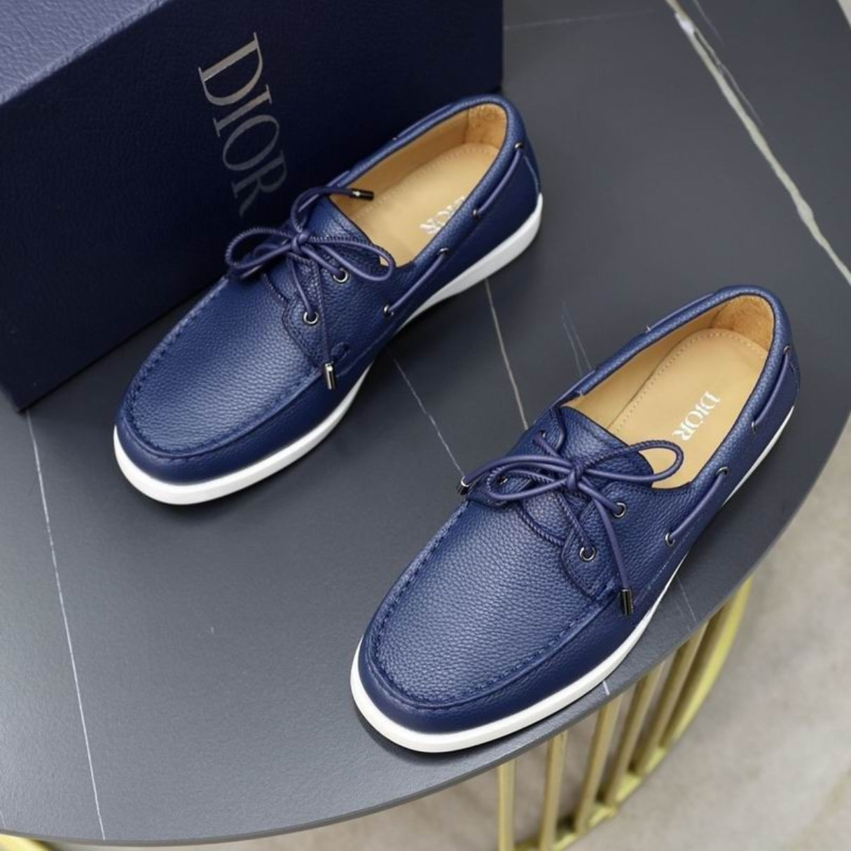 Mocassim Dio Couro Azul