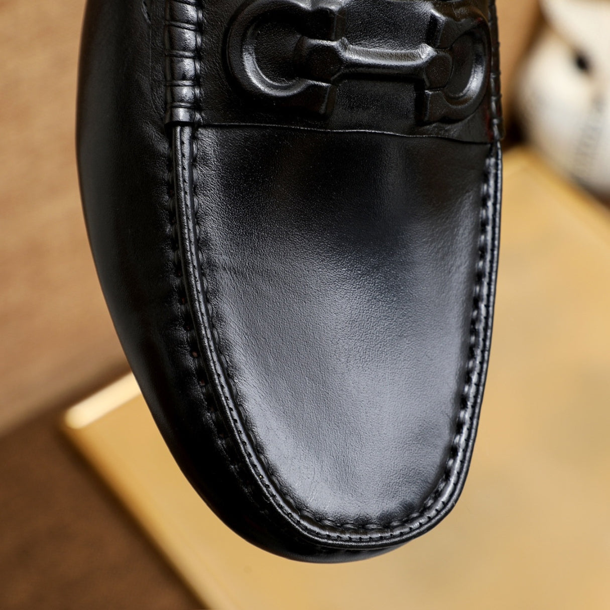 Mocassim Ferragam Social Couro Preto horsebit Preto