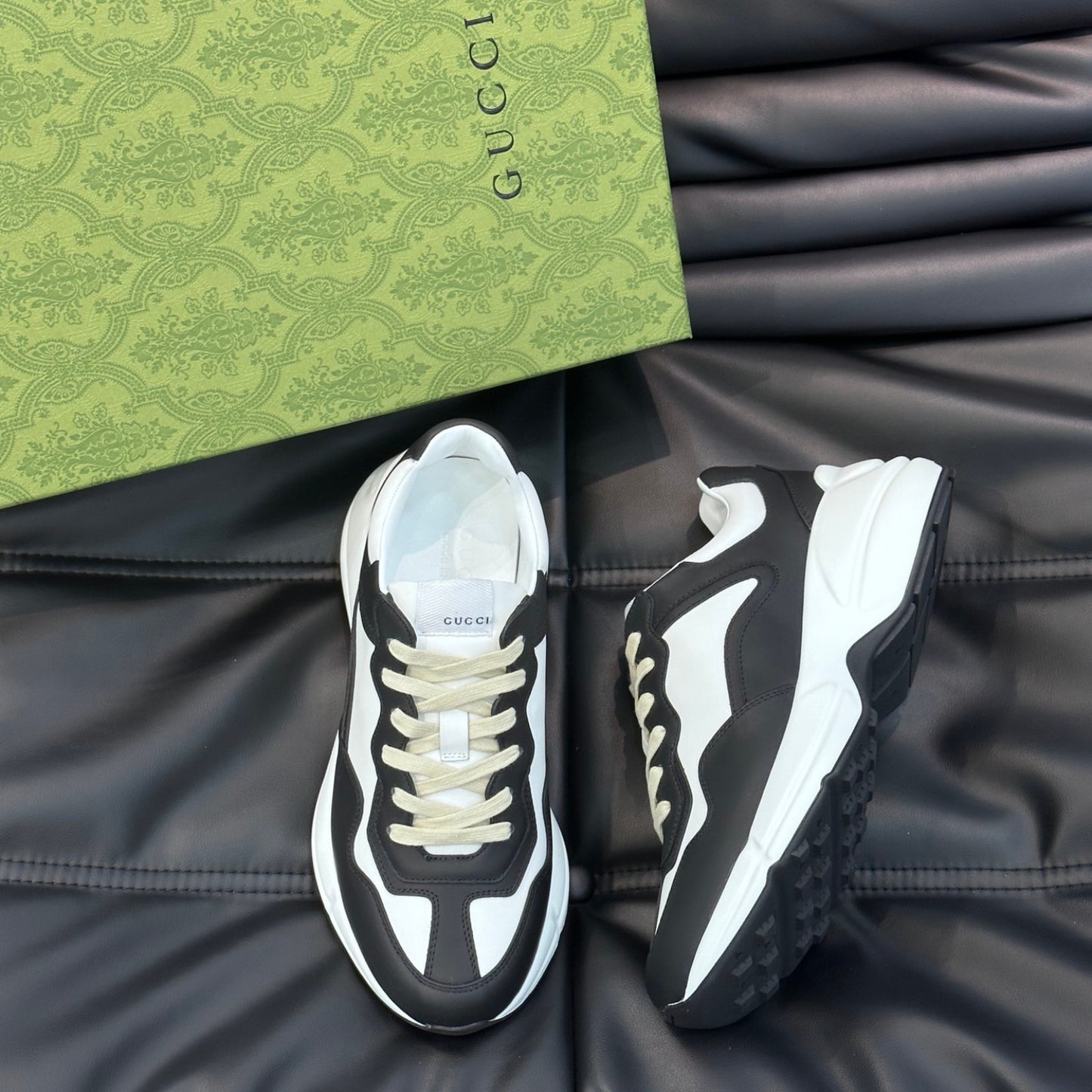 Tenis GG Rhyton Preto e Branco