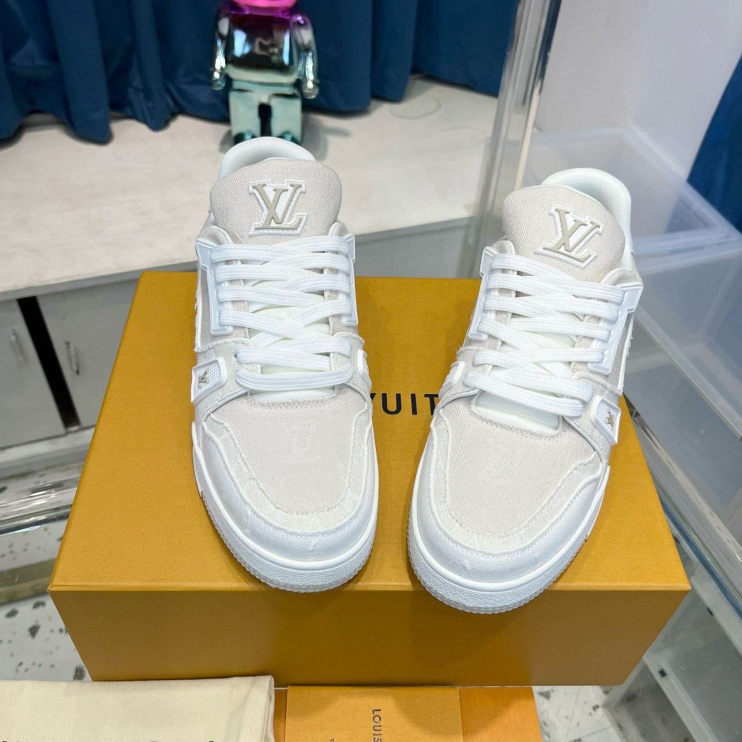 Tenis Lv Trainer Branco Tecido