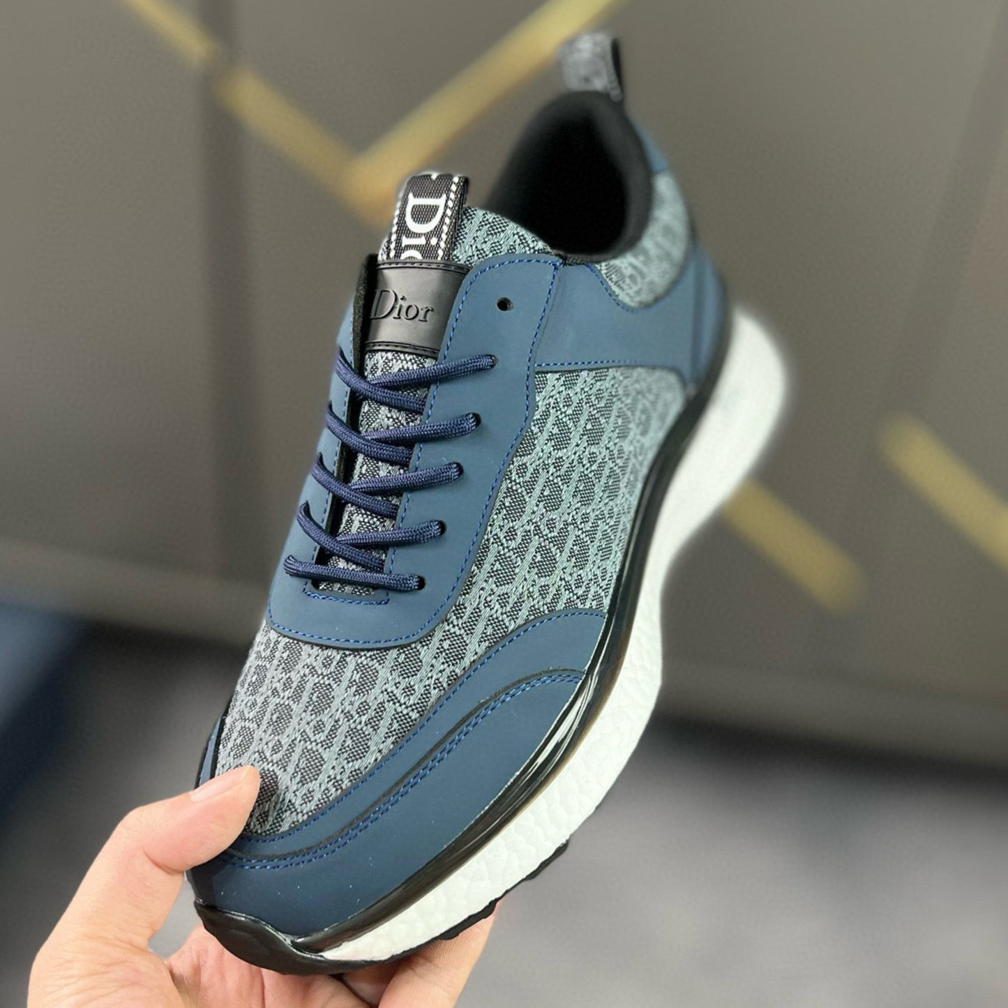 Tênis Dio Casual Azul com branco e Canvas