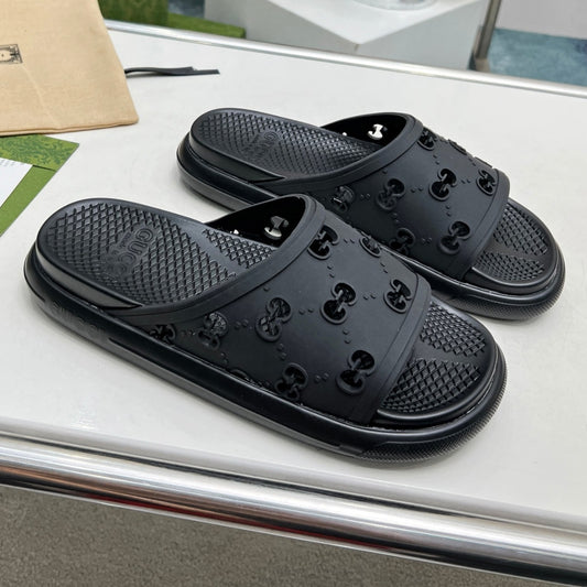 Chinelo Slide GG preto detalhes