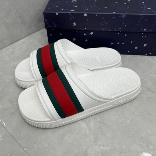 Chinelo Slide GG Branco listras web