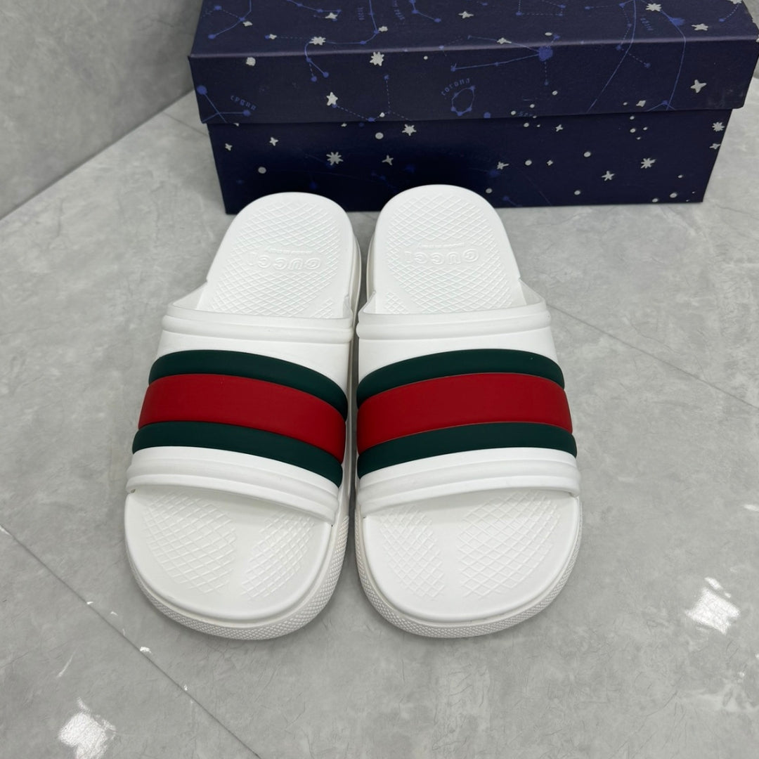 Chinelo Slide GG Branco listras web