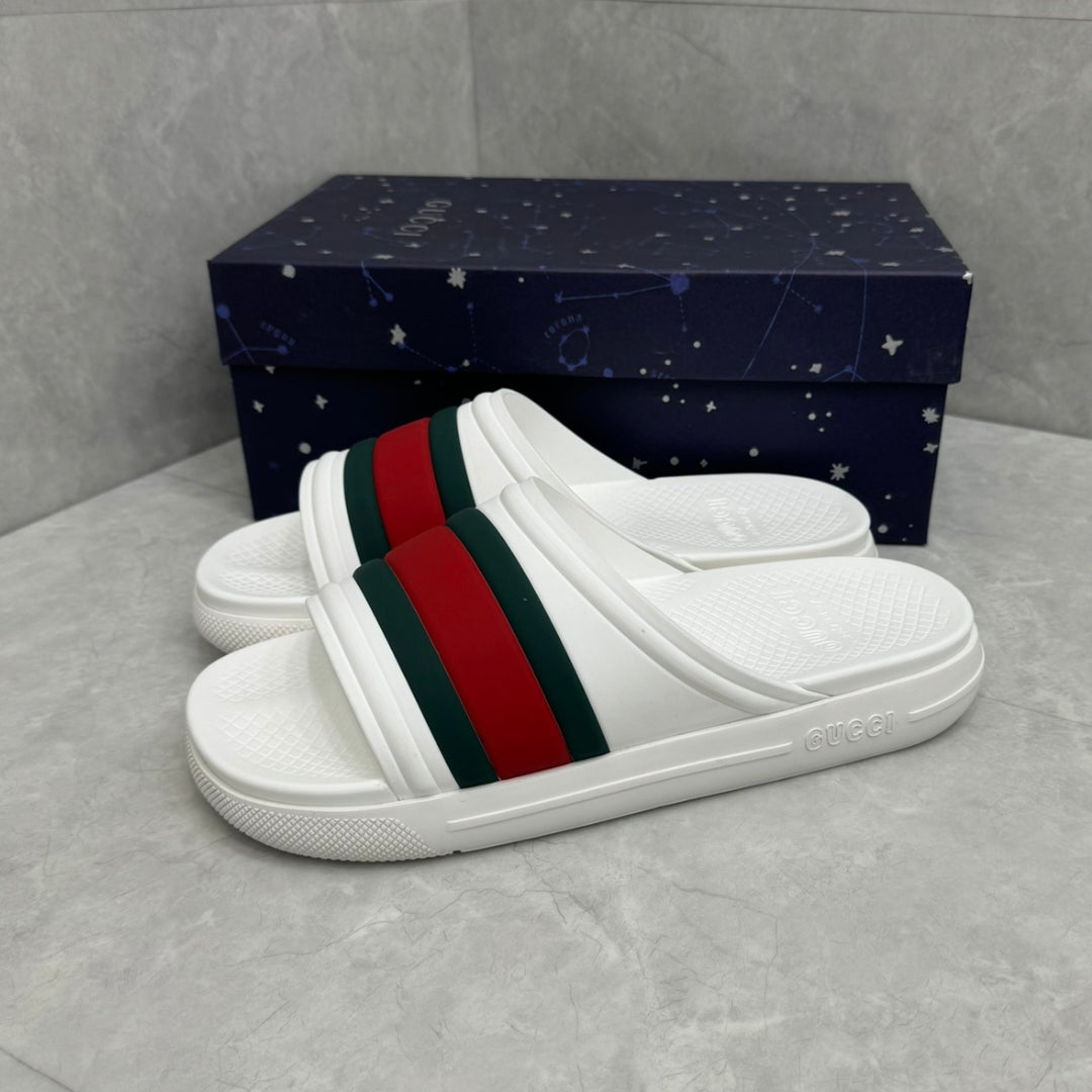 Chinelo Slide GG Branco listras web