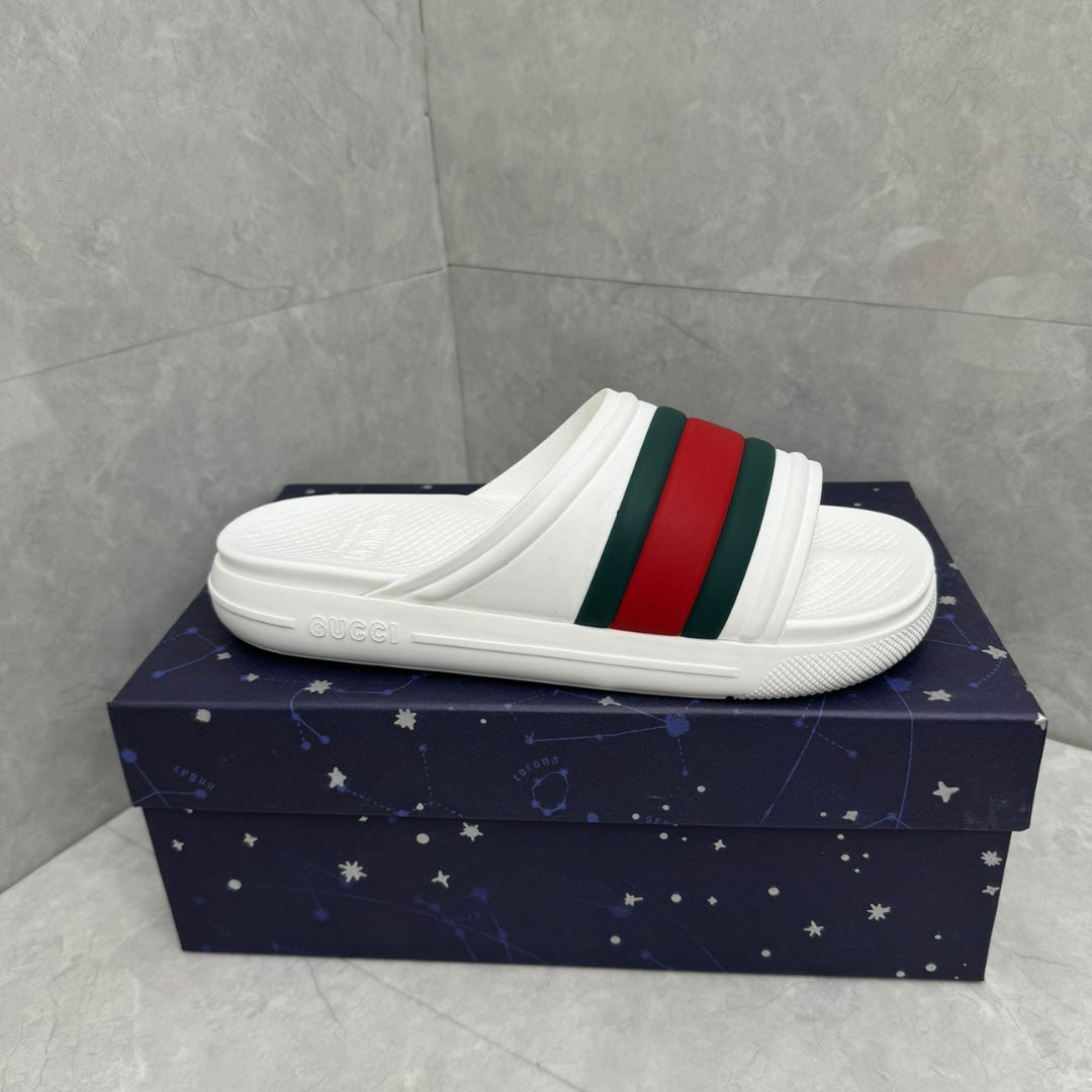 Chinelo Slide GG Branco listras web
