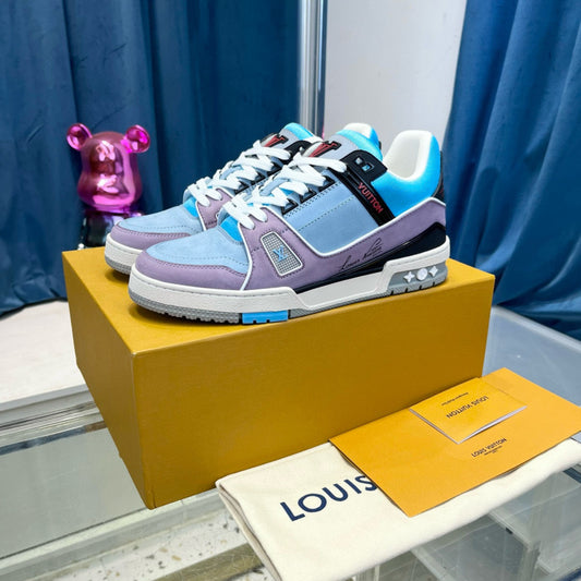 Sneaker Lv Trainer Azul com Lilás