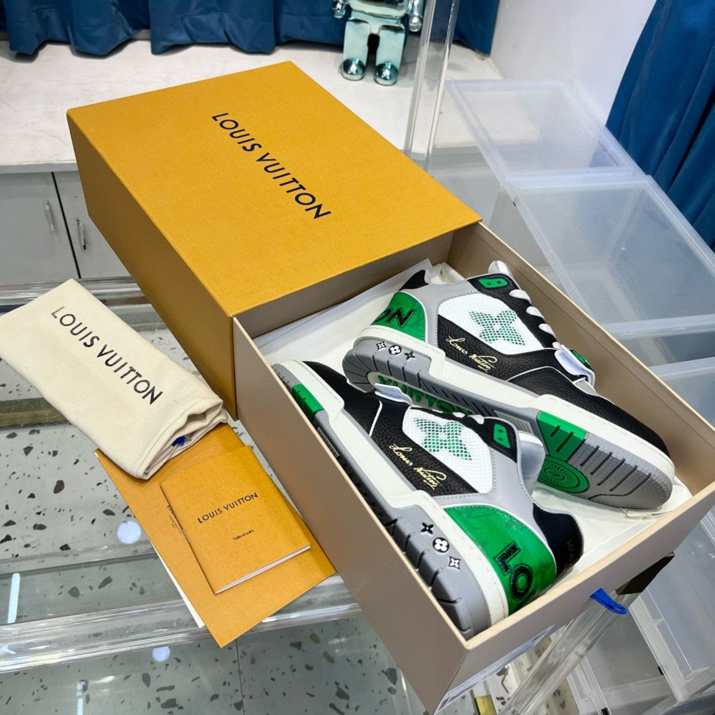 Tênis Lv Trainer Verde com Preto