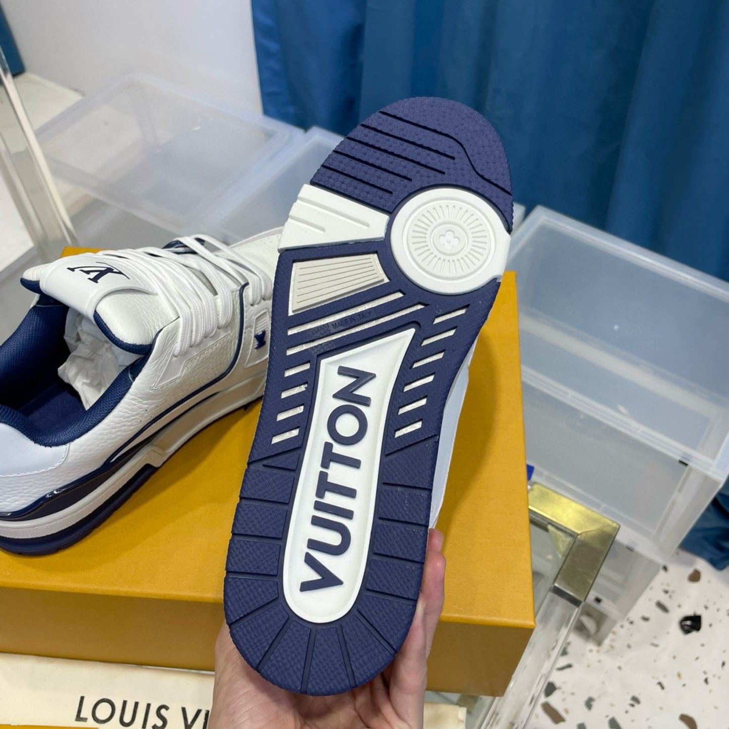 Tenis LV trainer #54 Branco com Azul