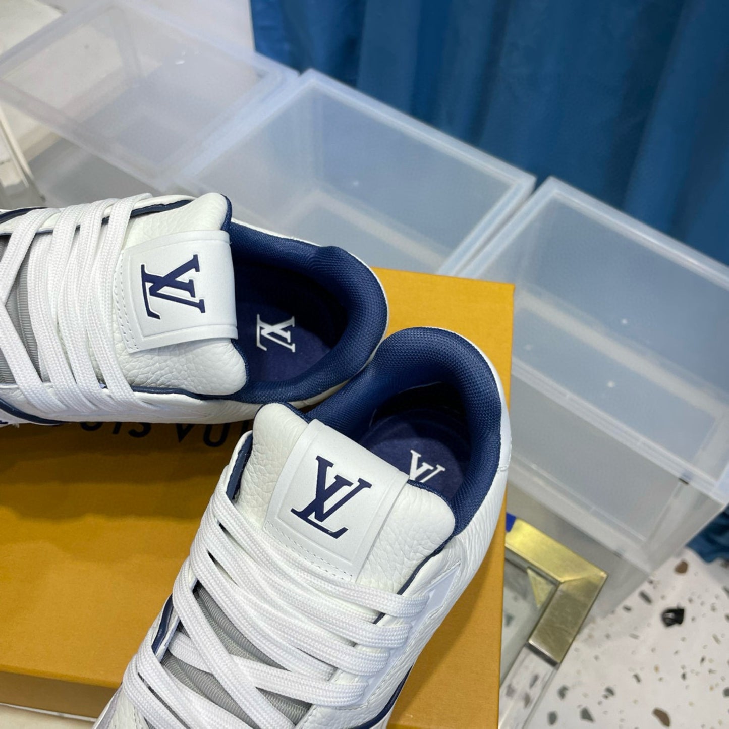Tenis LV trainer #54 Branco com Azul
