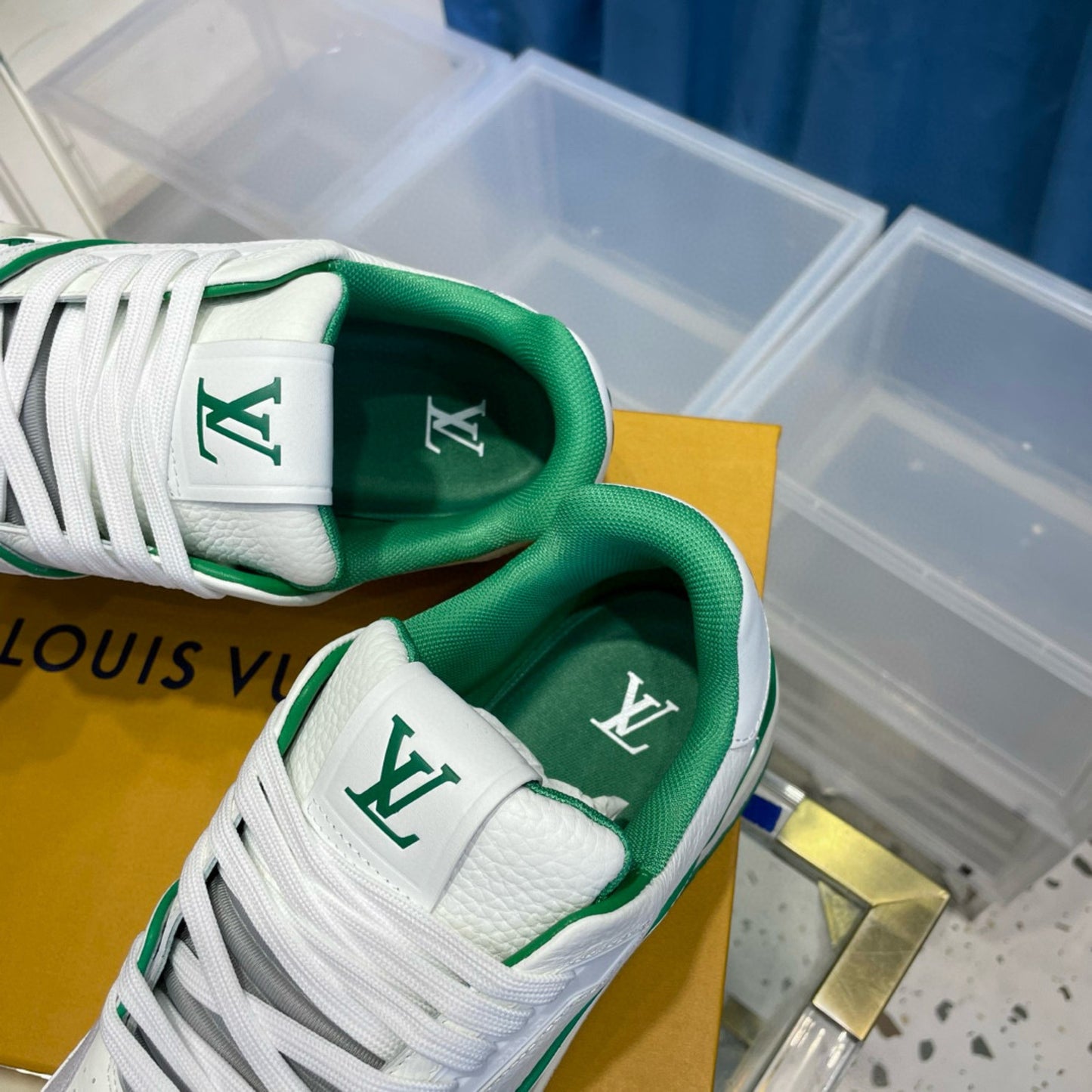 Tenis LV trainer #54 branco com Verde
