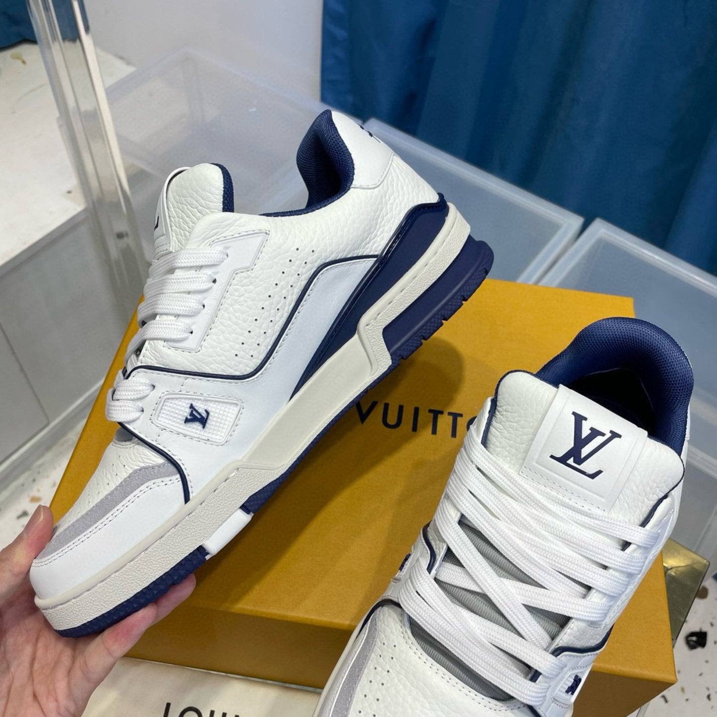 Tenis LV trainer #54 Branco com Azul